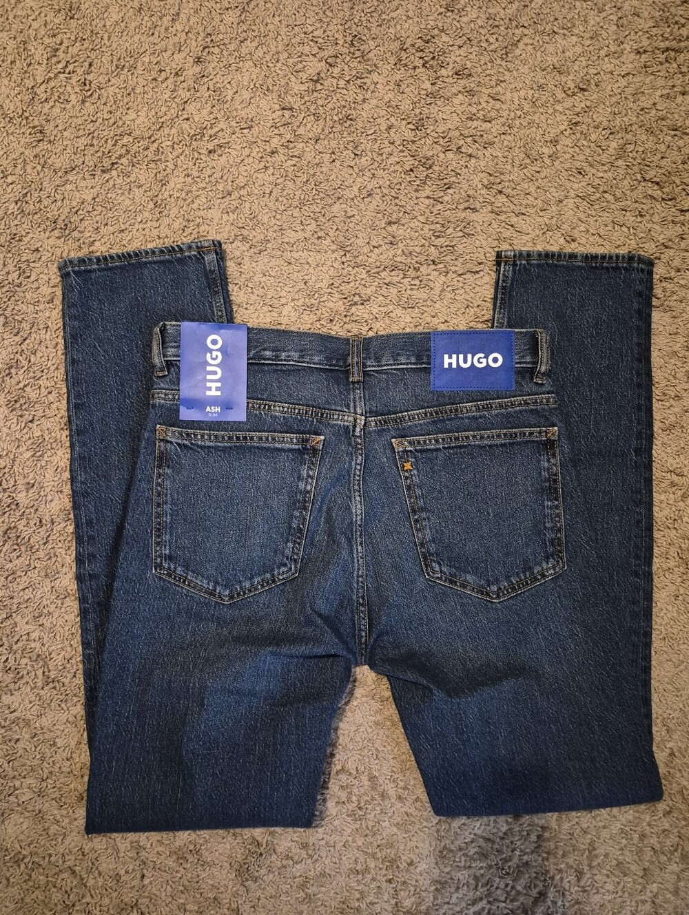 HUGO Boss Men’s Ash Slim Medium Blue Straight-Leg Jeans